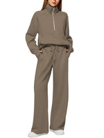 Women's 2-Piece Chic Ribbed Silk-Like Matching Outfit Set