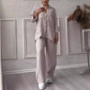 Cotton-Linen Blouse Pants Set