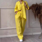 Cotton-Linen Blouse Pants Set