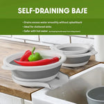 Collapsible Colander Set with Self-Draining Base
