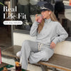 Women's 2-Piece Chic Ribbed Silk-Like Matching Outfit Set