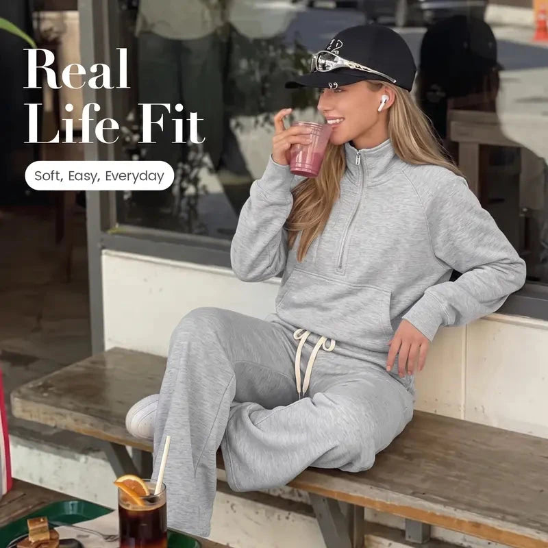 Women's 2-Piece Chic Ribbed Silk-Like Matching Outfit Set