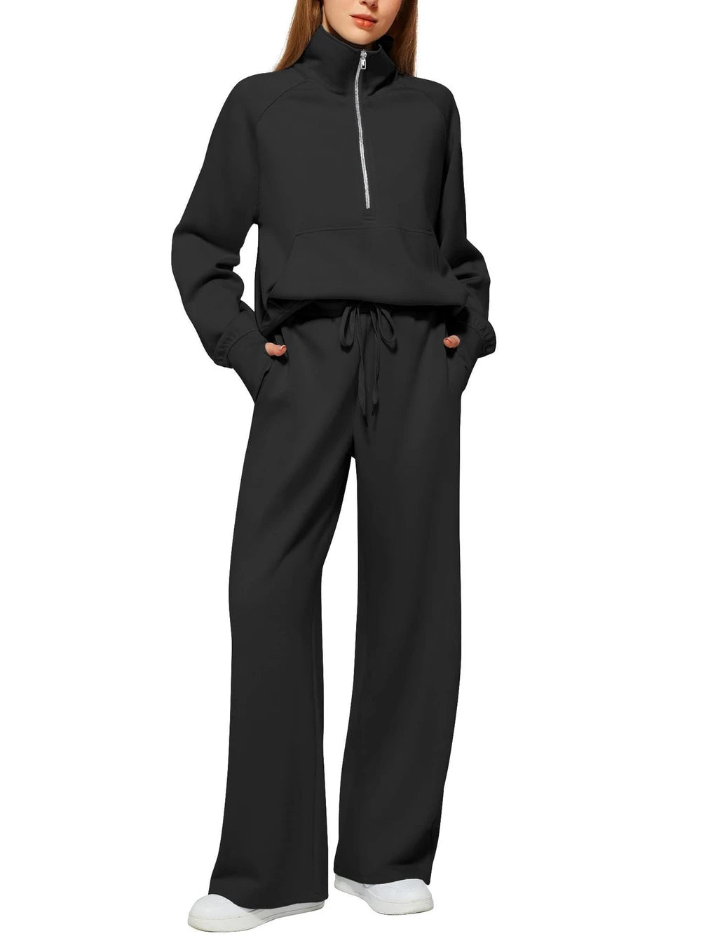Women's 2-Piece Chic Ribbed Silk-Like Matching Outfit Set