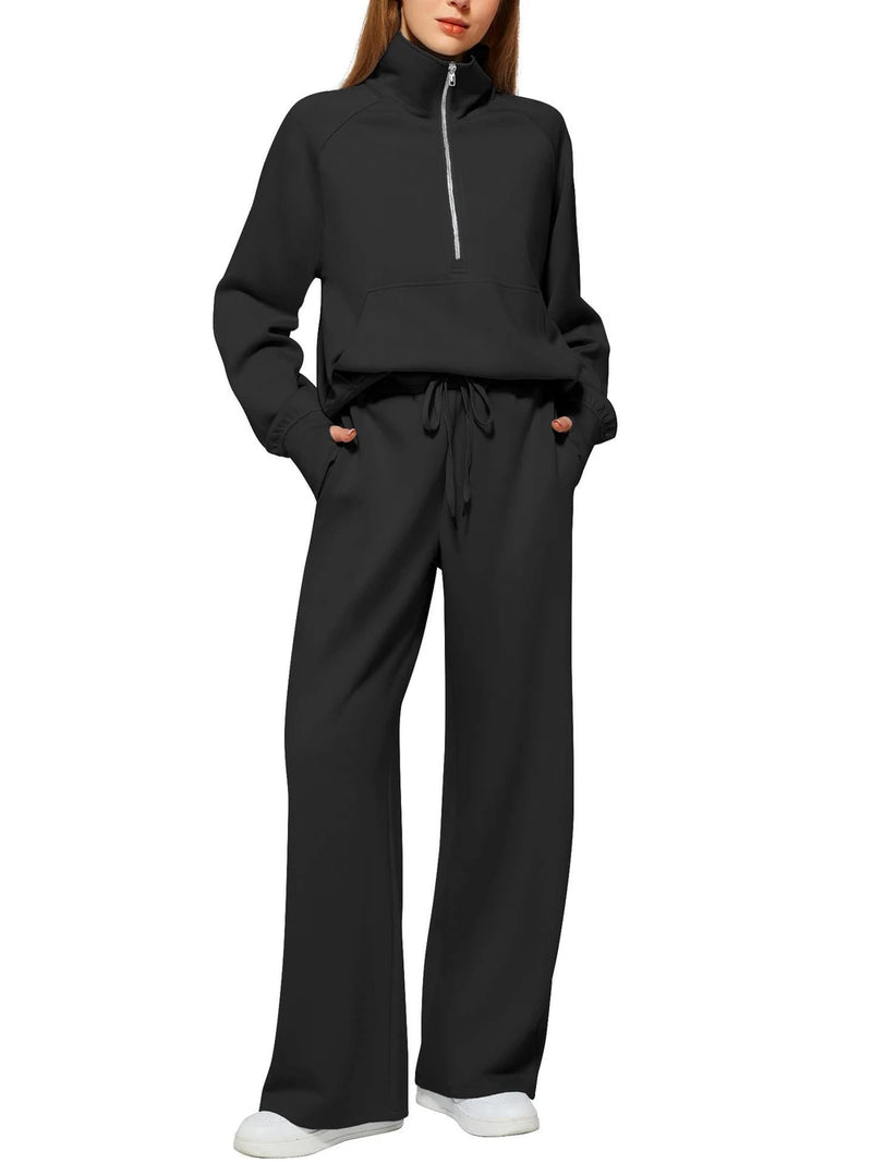 Women's 2-Piece Chic Ribbed Silk-Like Matching Outfit Set