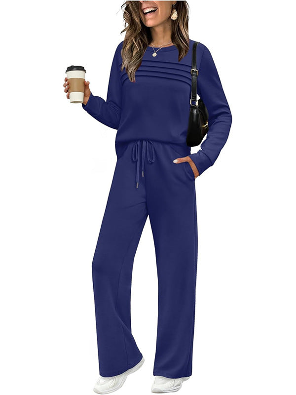 Women’s Crew-Neck Top & Drawstring Trousers Set
