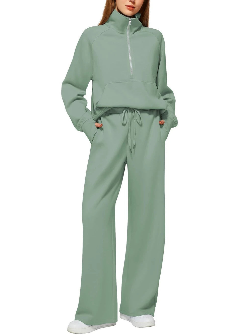 Women's 2-Piece Chic Ribbed Silk-Like Matching Outfit Set