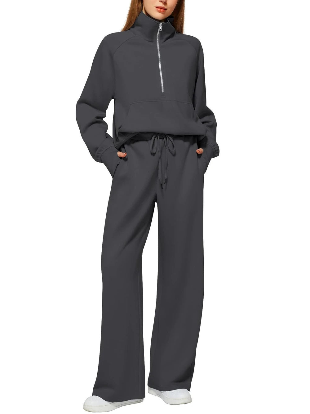 Women's 2-Piece Chic Ribbed Silk-Like Matching Outfit Set