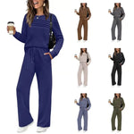 Women’s Crew-Neck Top & Drawstring Trousers Set