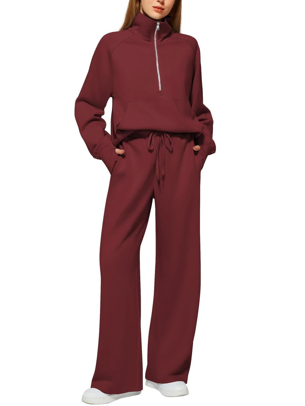 Women's 2-Piece Chic Ribbed Silk-Like Matching Outfit Set