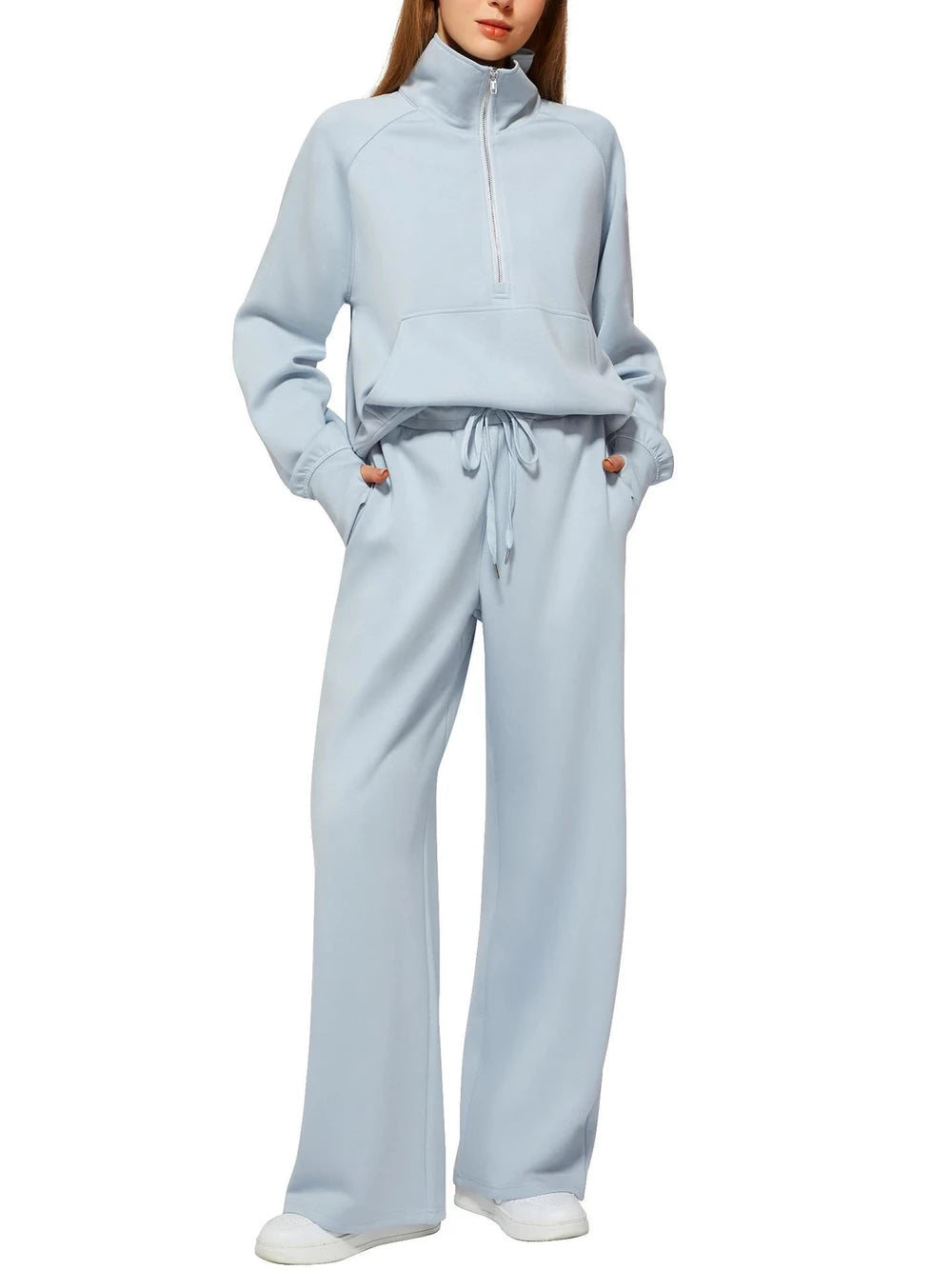 Women's 2-Piece Chic Ribbed Silk-Like Matching Outfit Set