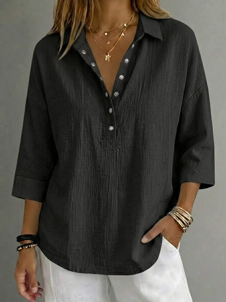 Everyday Easy Linen Henley Shirt