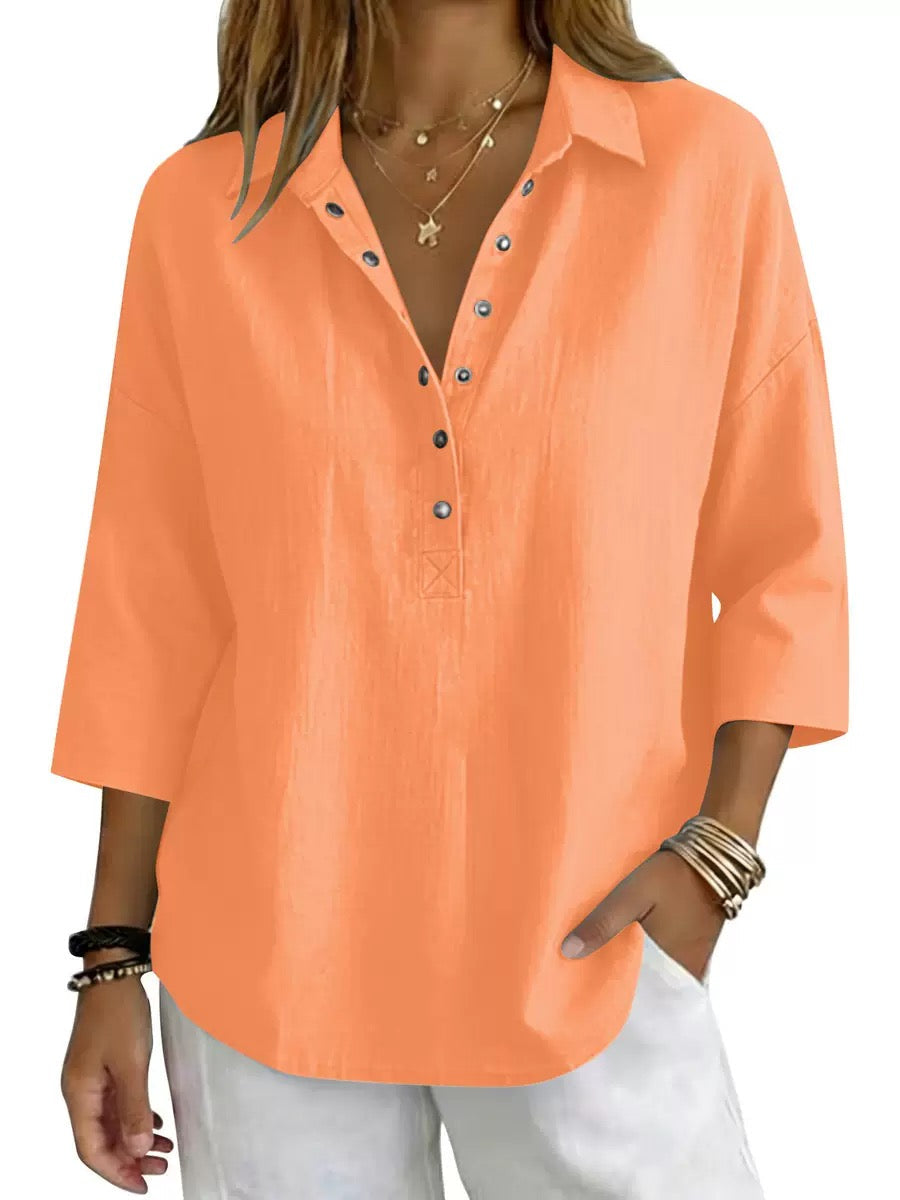 Everyday Easy Linen Henley Shirt