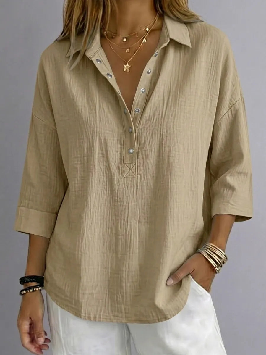 Everyday Easy Linen Henley Shirt
